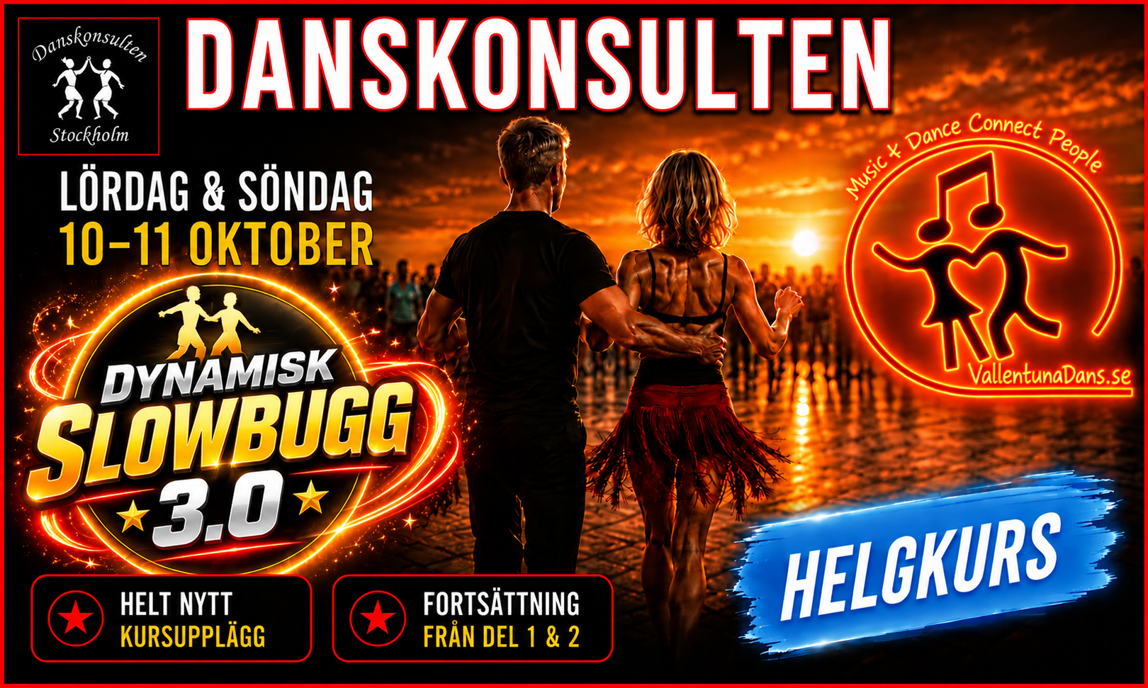 Snart är det dags för Dynamisk Slowbugg 3.0 hos Vallentuna Dans med Danskonsulten, 10-11 Oktober